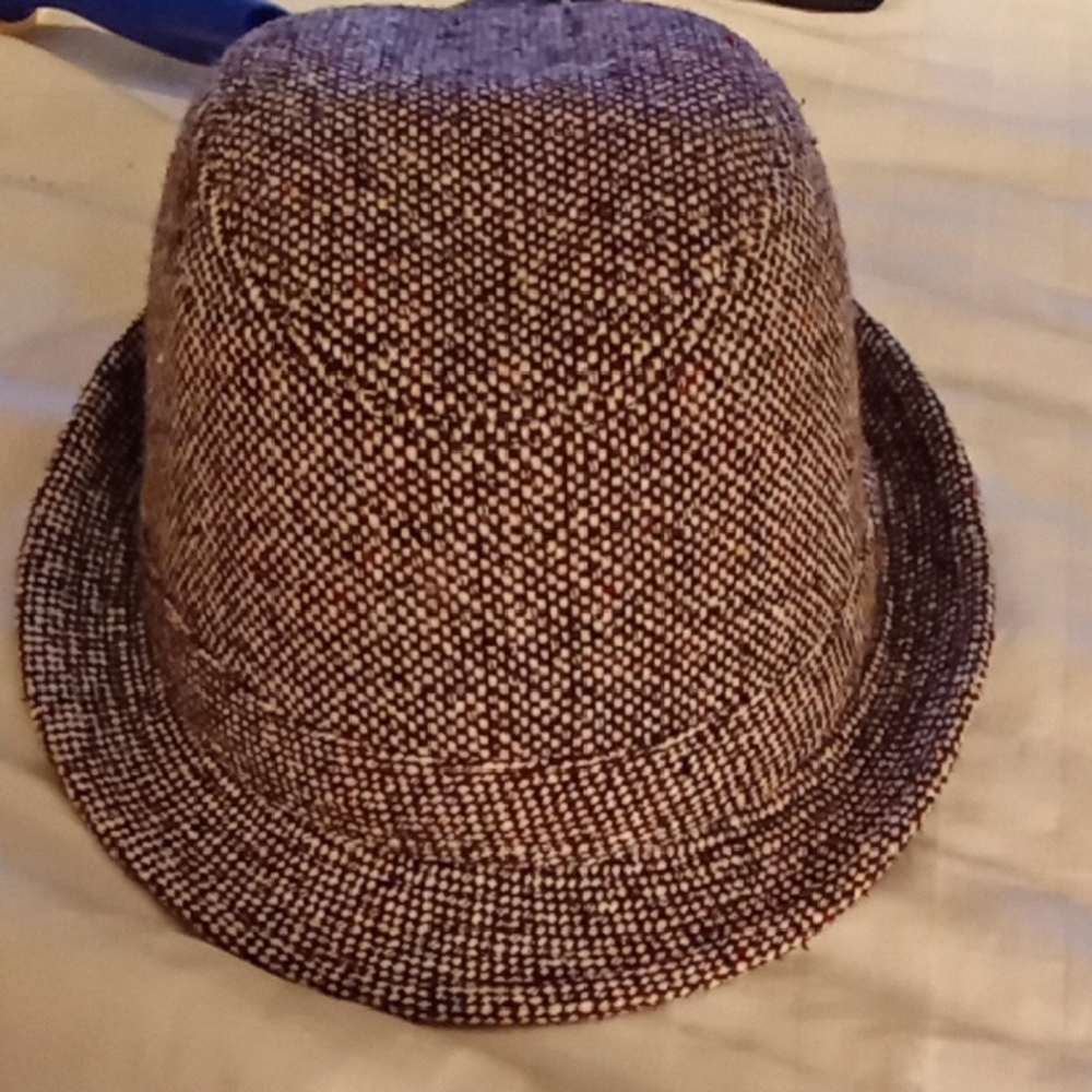 Aldo Brown Fedora Hat with Textured Tweed